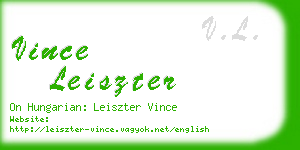 vince leiszter business card